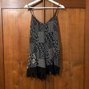 Urban Outfitters Black and Tan printed romper